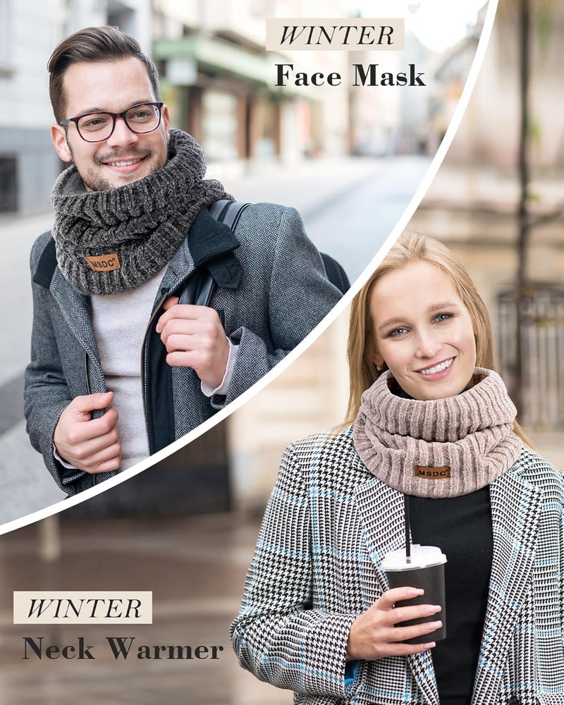 MSDC Winter Scarf for Women Neck Gaiter Warmer Chenille Fleece Face Mask Covering for Cold Weather Gifts - Image 2